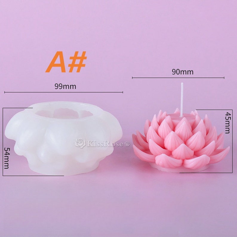 Lotus Candle Mold I 3D Fondant Flower Silicone Scented Wax Mould
