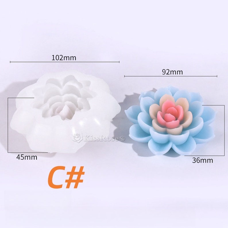 Lotus Candle Mold I 3D Fondant Flower Silicone Scented Wax Mould