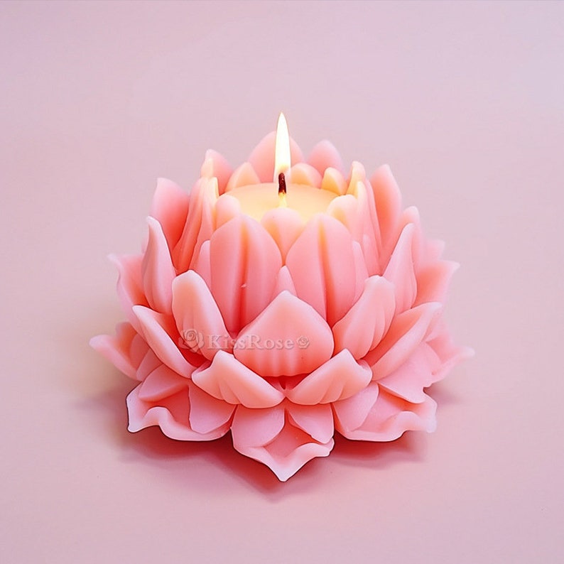 Lotus Candle Mold I 3D Fondant Flower Silicone Scented Wax Mould