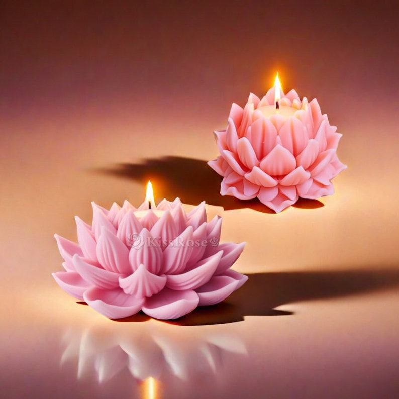 Lotus Candle Mold I 3D Fondant Flower Silicone Scented Wax Mould