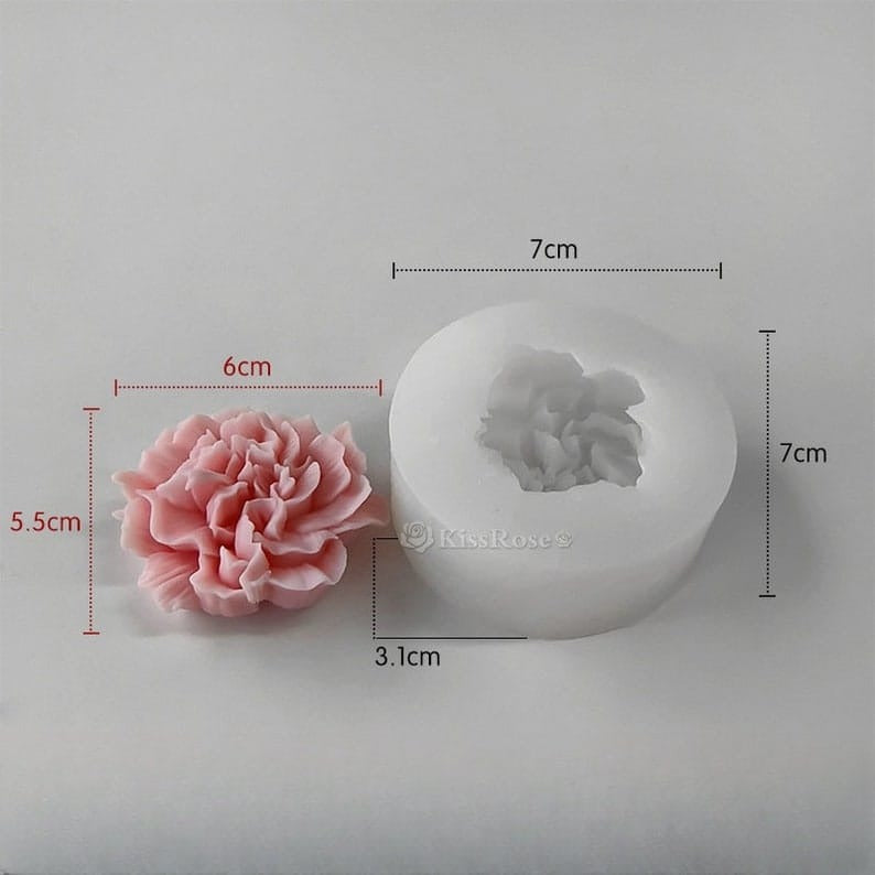 Carnation Flower Silicone Mould | 3D Floral Candle, Soap & Resin Mould