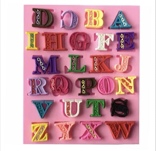 Big alphabet letters silicone mold for resin, clay, and decorative candle making