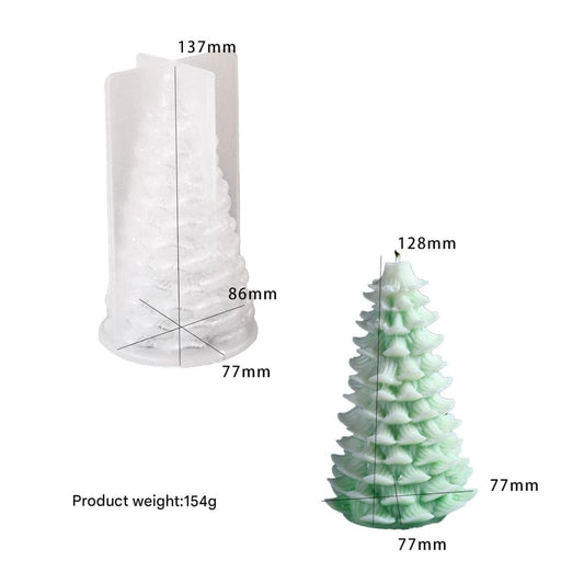 Christmas tree silicone candle mould for festive holiday handmade candles