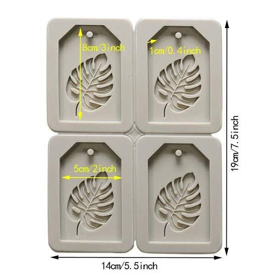 Feather 4-cavity pendant silicone mold for resin pendants and craft accents