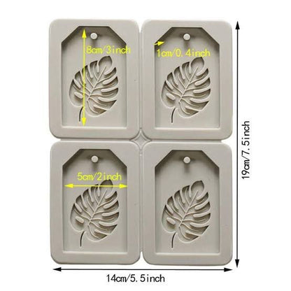 Feather 4-cavity pendant silicone mold for resin pendants and craft accents
