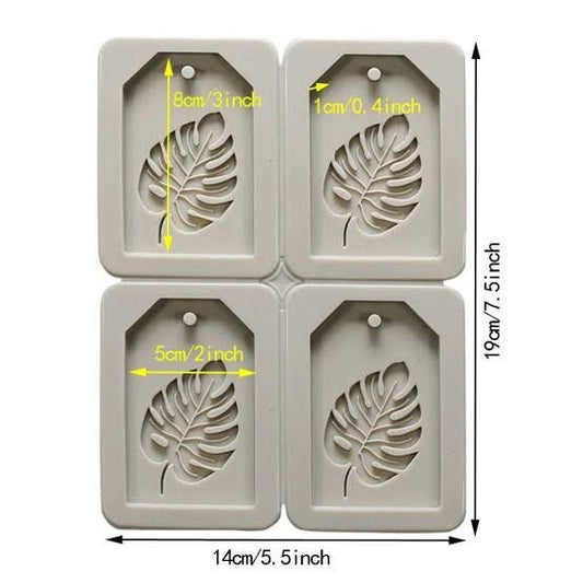 Feather 4-cavity pendant silicone mold for resin pendants and craft accents