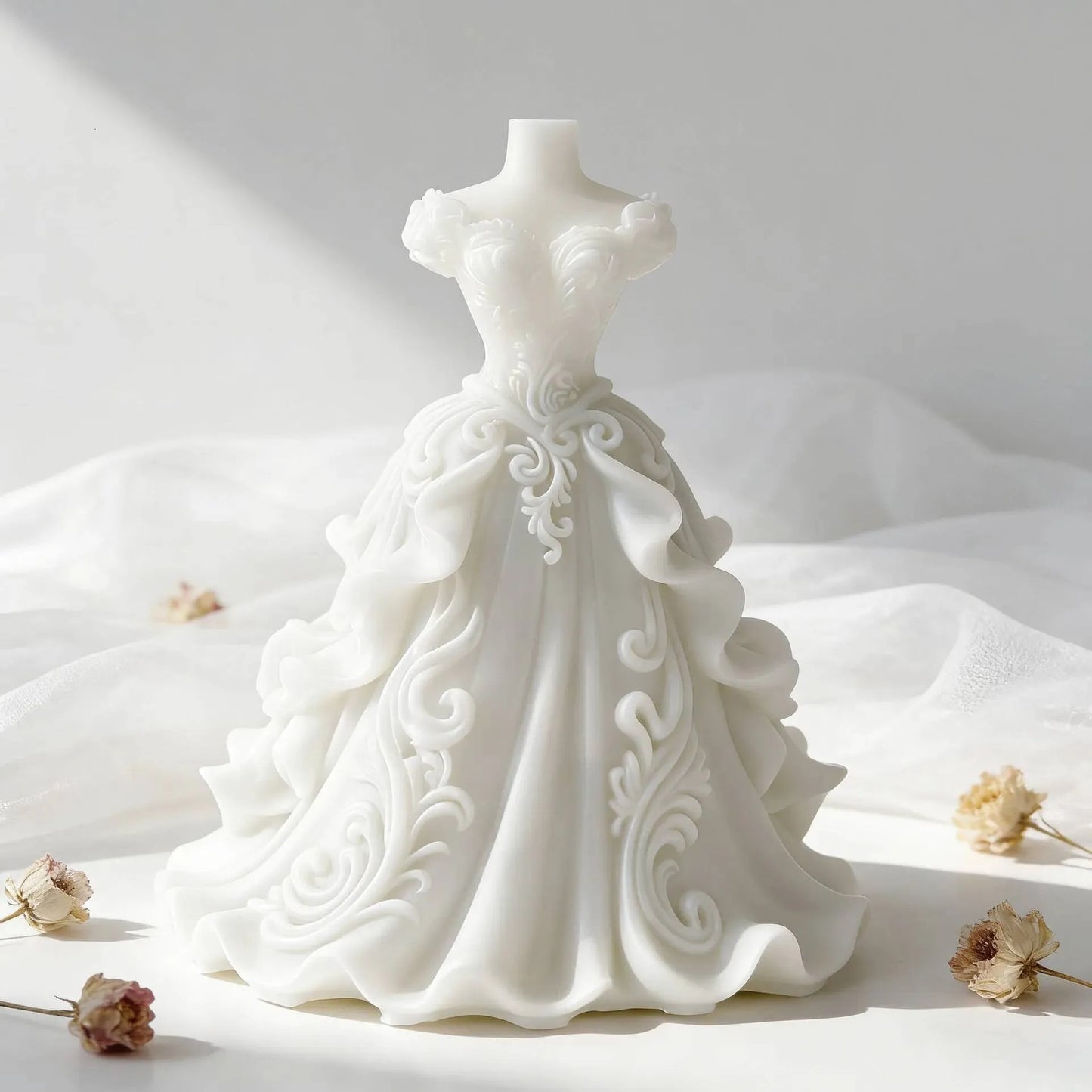 Bridal Gown Candle Silicone Mould – Wedding Dress Shape