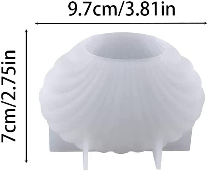 Shell Candle Mold I 3D Fondant Seashell Geometry Silicone Epoxy Mould