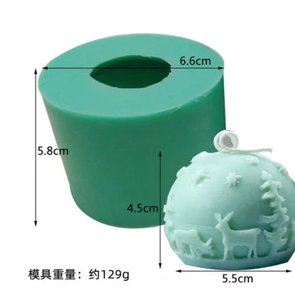 Christmas Silicone Candle Mould | Pillar & Round Style | Festive Mould