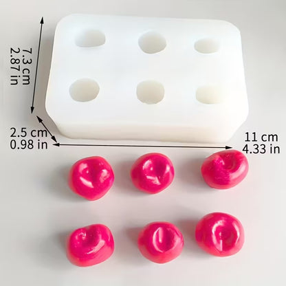 6-Cavity Cherry Silicone Mold - Mini Fruit Shape Mold for Soap, Candle Embeds & Resin