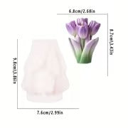 3D Tulip Bouquet Candle Silicone Mold | Floral Wax & Soap Mold 8.8cm