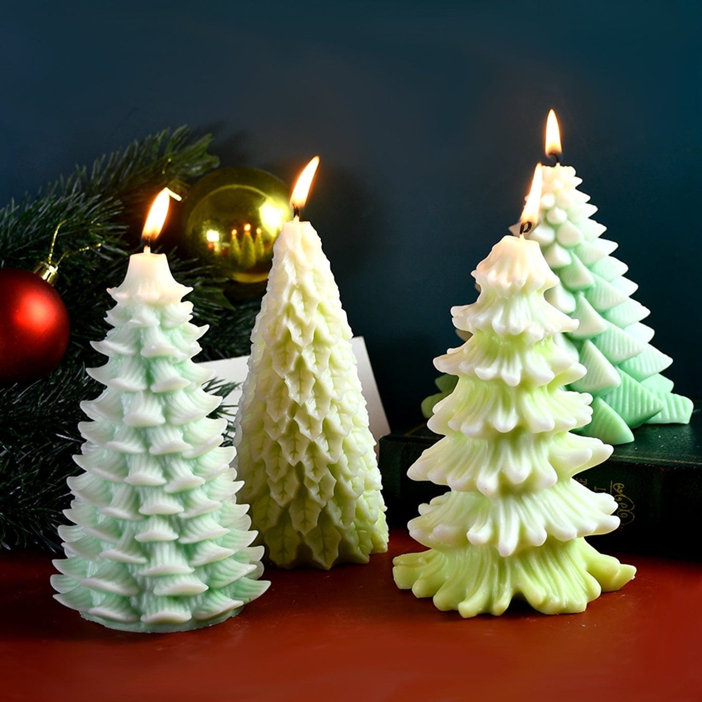 Large Christmas Tree Silicone Candle Mould – 3D Festive Tree Wax & Resin Mould