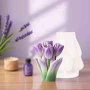 3D Tulip Bouquet Candle Silicone Mold | Floral Wax & Soap Mold 8.8cm