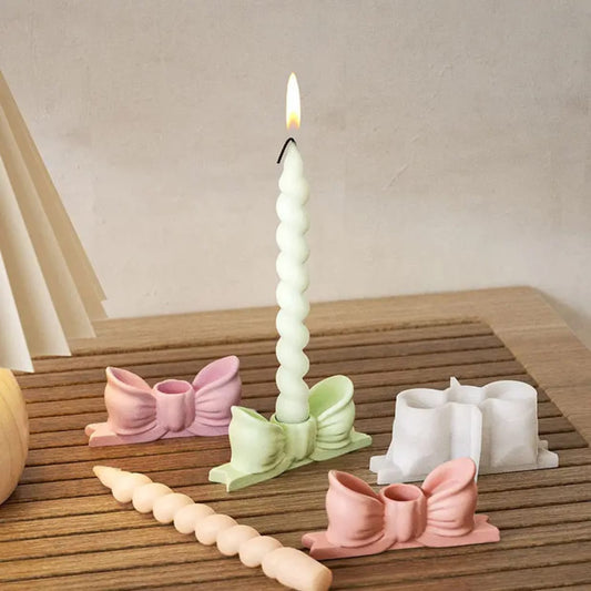 Bow Candle Holder Nordic Candlestick Holder for Home Living Room Anniversary Pink| Tealight Candle Holder