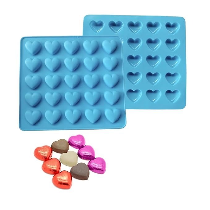 25 Cavity Heart Silicone Chocolate Mould Valentine's Day Heart Silicone Molds Candy Mold for Jelly Homemade Treats Candy Candle Lacquer Seal Making Supplies Couple Gifts