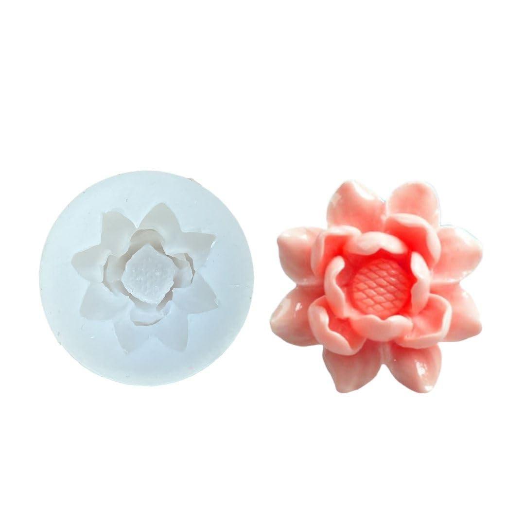 Lotus Flower Shape Silicone Mold 3D for Candle Making Flower Mould for Resin Art and Craft Chocolate Cake DIY