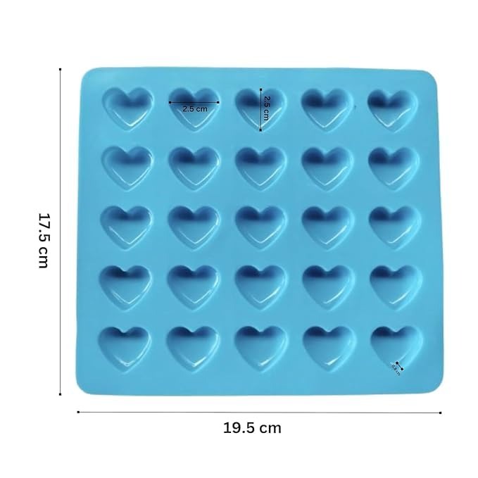 25 Cavity Heart Silicone Chocolate Mould Valentine's Day Heart Silicone Molds Candy Mold for Jelly Homemade Treats Candy Candle Lacquer Seal Making Supplies Couple Gifts