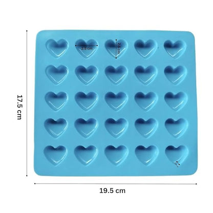 25 Cavity Heart Silicone Chocolate Mould Valentine's Day Heart Silicone Molds Candy Mold for Jelly Homemade Treats Candy Candle Lacquer Seal Making Supplies Couple Gifts