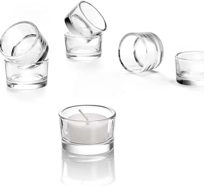 Clear Glass Tealight Holder for Diwali, Christmas (Pack of 6) Glass Tealight Holder, Diwali Gift, Tealight Candle Holder, Candle Stand