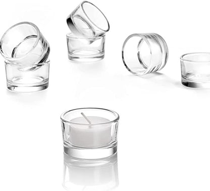 Clear Glass Tealight Holder for Diwali, Christmas (Pack of 6) Glass Tealight Holder, Diwali Gift, Tealight Candle Holder, Candle Stand