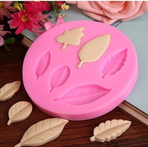 6 Cavity Tree Leaf Silicone Fondant Mould Leaves for Baking Chocolate Forest Leaves Cake Decoration Cupcake Topper Candy Mold Sugar Craft Gumpaste Polymer Clay Wax Soap Resin Candle Mold