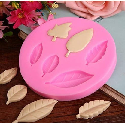 6 Cavity Tree Leaf Silicone Fondant Mould Leaves for Baking Chocolate Forest Leaves Cake Decoration Cupcake Topper Candy Mold Sugar Craft Gumpaste Polymer Clay Wax Soap Resin Candle Mold