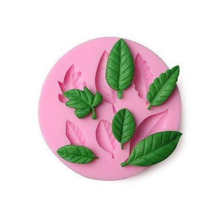 6-cavity tree leaf silicone fondant mould for cake, chocolate, candle, and resin crafts