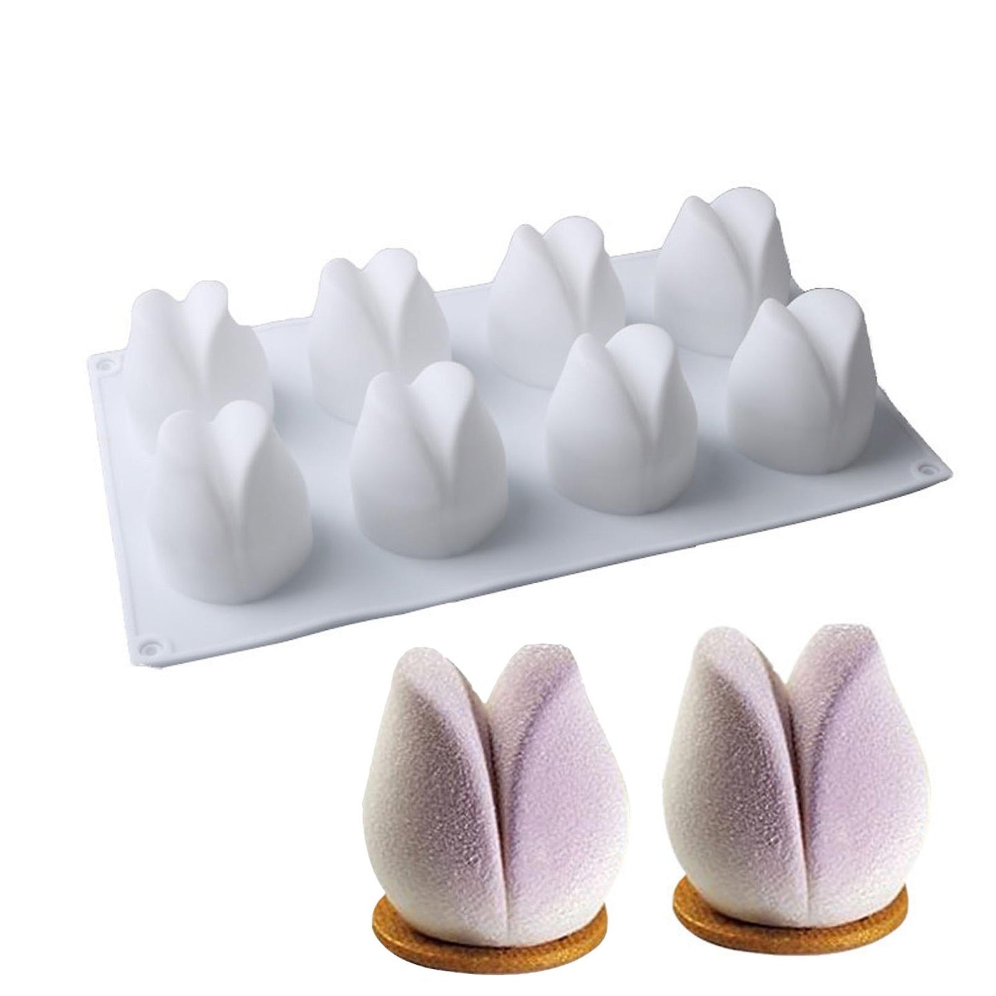 Tulip-shape mousse cake mold — alternate angle view