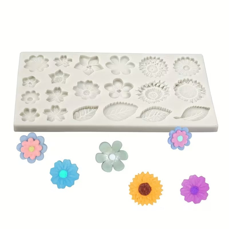 20 Cavity Flower & Leaf Petal Mould