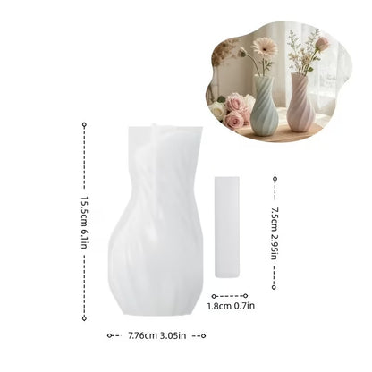 Twisted Spiral Flower Vase Silicone Mold — detailed view | Bloom Creations India