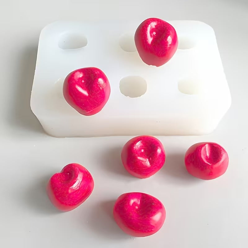 6-Cavity Cherry Silicone Mold - Mini Fruit Shape Mold for Soap, Candle Embeds & Resin