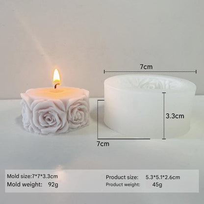 3D Rose Flower Pillar Silicone Candle & Soap Mould | Floral Pillar Mould