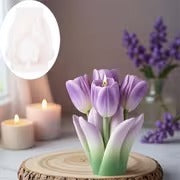 3D Tulip Bouquet Candle Silicone Mold | Floral Wax & Soap Mold 8.8cm