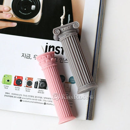 Roman column silicone candle mold for classical pillar candle making