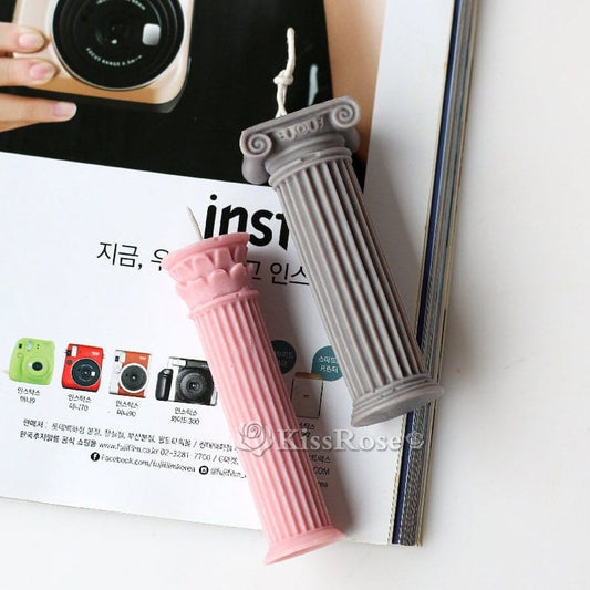 Roman column silicone candle mold for classical pillar candle making