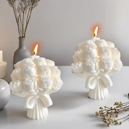 Bouquet Rose Candle Silicone Mold | 3D Wedding Rose Cluster Wax & Soap Mold 9.5cm