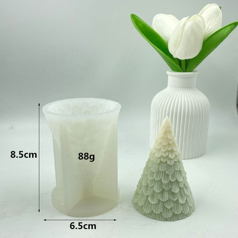 3D Christmas tree silicone candle mould for festive holiday candle making