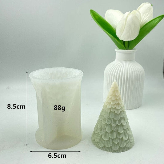 3D Christmas tree silicone candle mould for festive holiday candle making