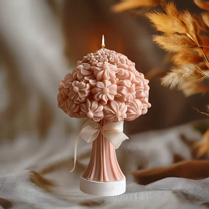 Flower Bomb Pedestal Silicone Candle Mold | 3D Floral Bouquet Wax Soap Mold 10.9cm Tall