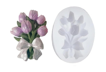 3D Tulip Flower Bouquet Silicone Mold - Floral Mold for Soap, Candle & Resin Art (6cm)