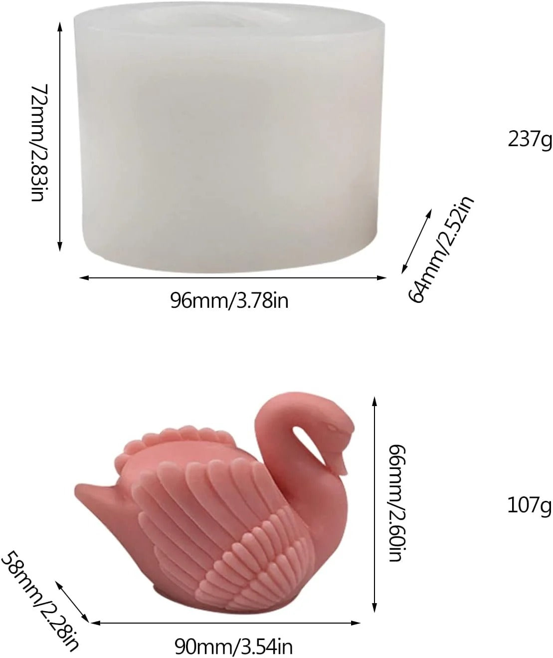 3D silicone candle mold for resin casting, fondant cake decoration, and DIY candles