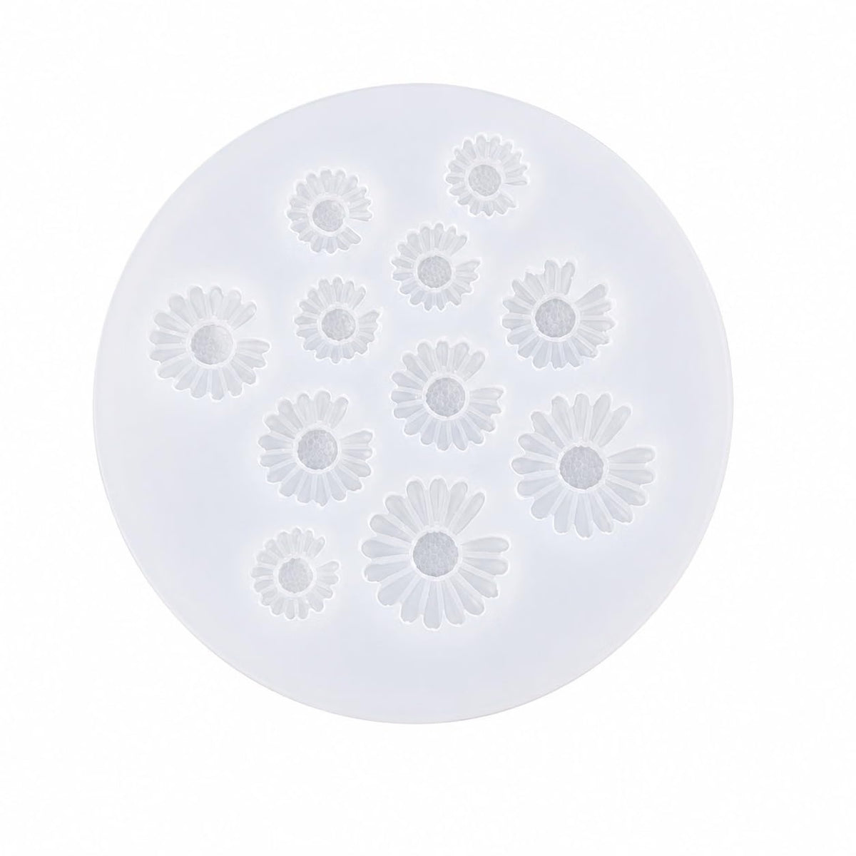 Daisy Flower Silicone Mold – top view on white background