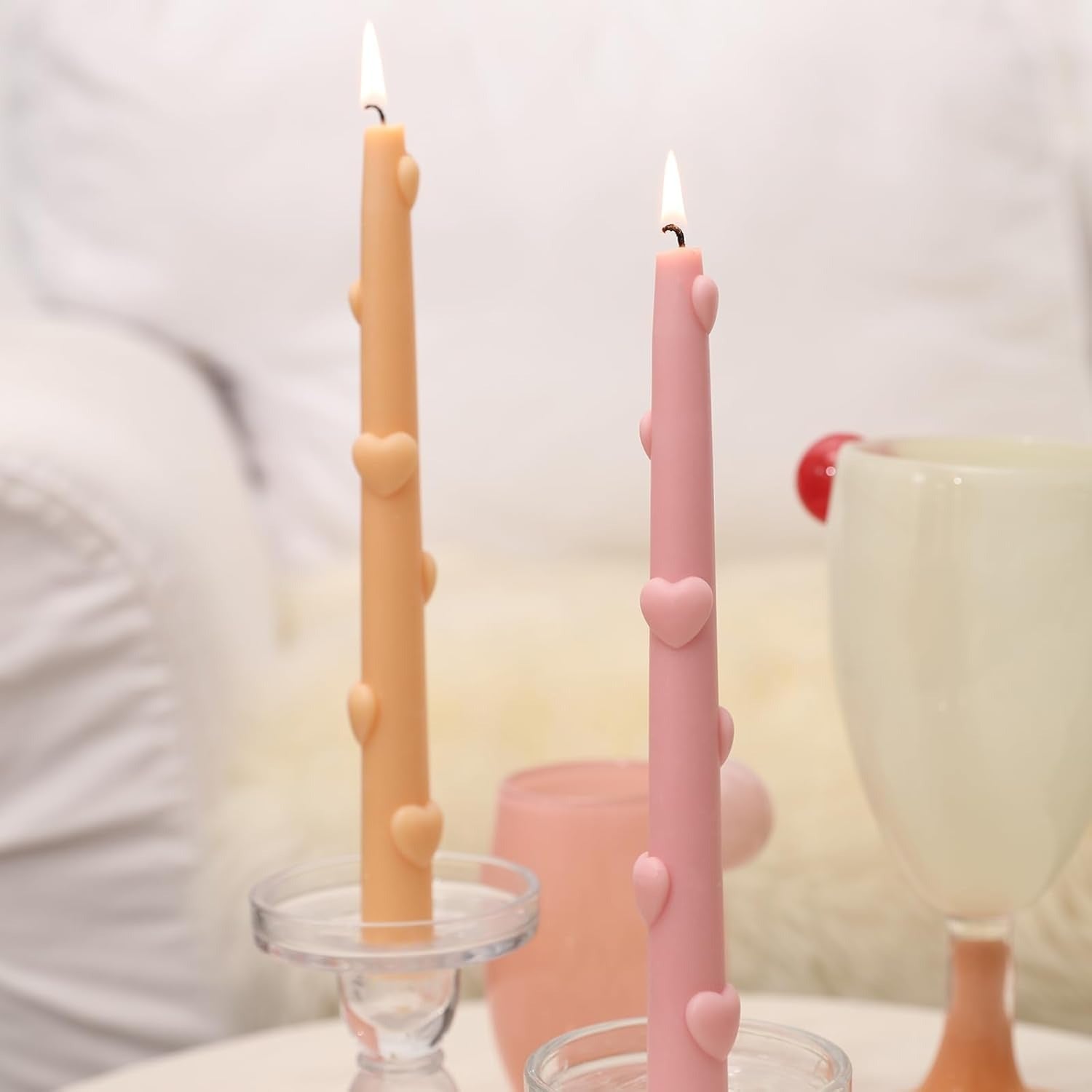 Heart Cylinder Stick Candle Mould — size reference | Bloom Creations India