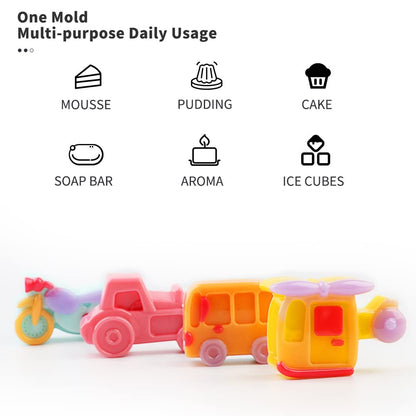 Bloom Creations Silicone Vehicle Mold for Cake, Chocolate, Jelly, Ice Cubes & Soap Making | Food-Grade Non-Stick Blue Mould for Kids' Parties & DIY Crafts | Durable & Flexible Baking Accessory