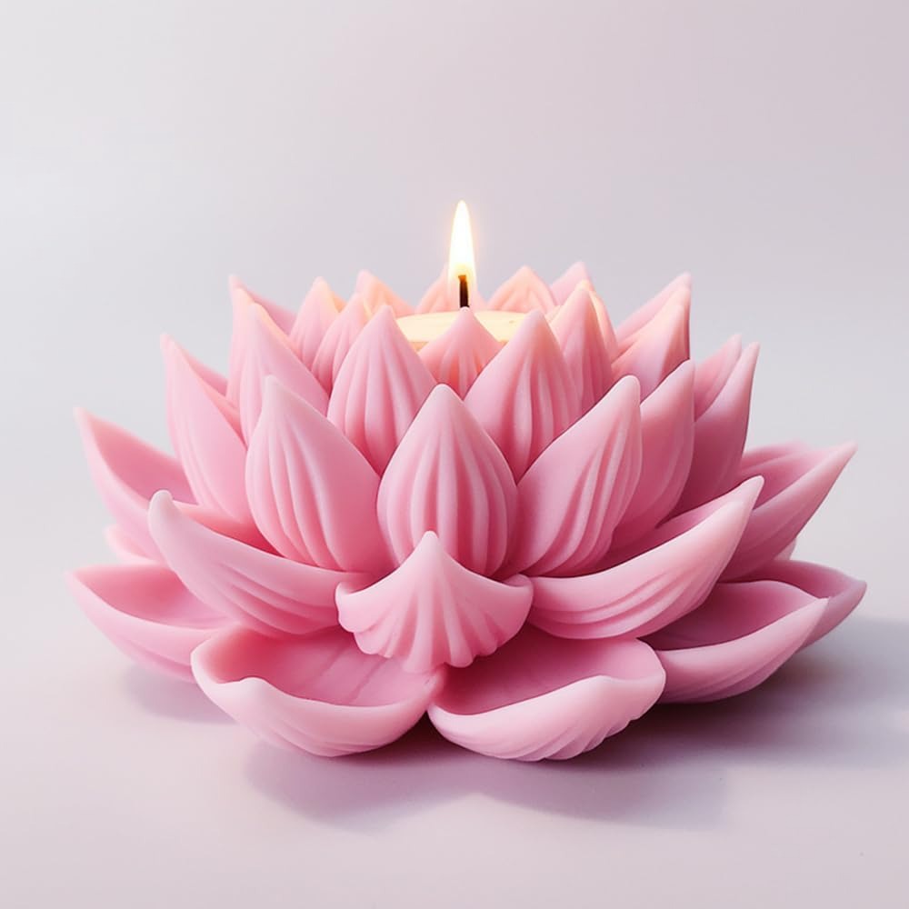 Lotus Silicone Mould Type A – Early Riser 3D Lotus Candle & Aromatherapy Stone for Diwali Pooja Mandir ₹345