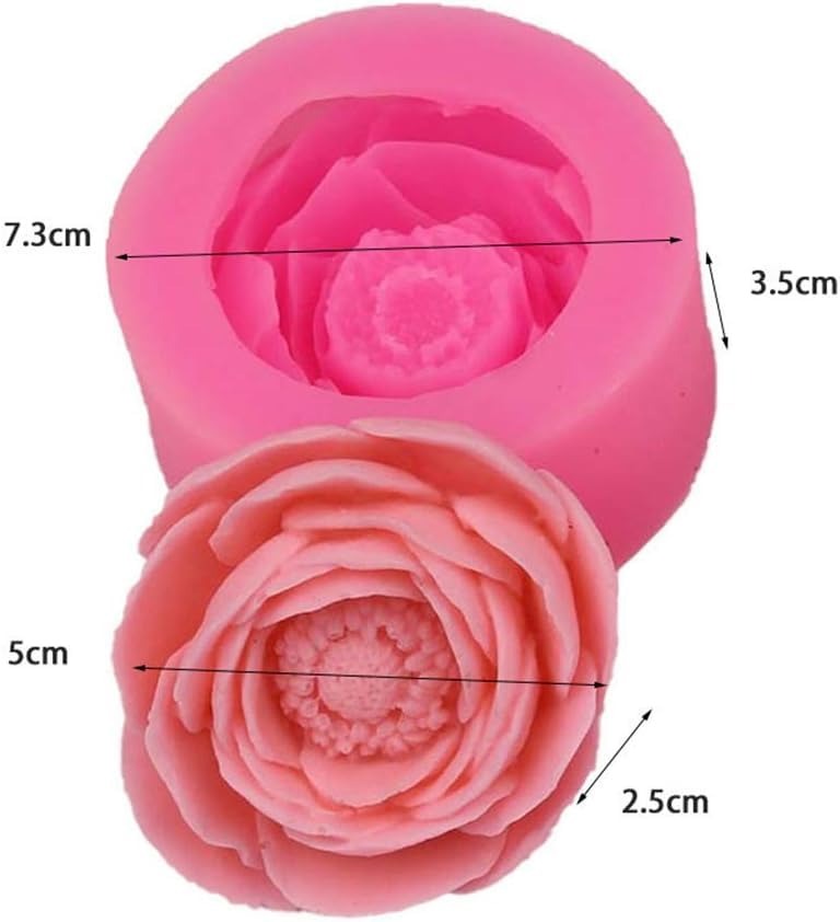 3D peony flower silicone mold