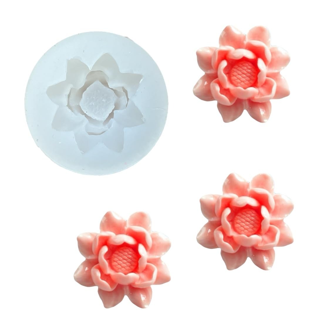 Lotus Flower Shape Silicone Mold 3D for Candle Making Flower Mould for Resin Art and Craft Chocolate Cake DIY