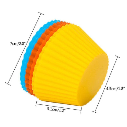 Silicone cupcake mold dimensions - 7cm top, 4.5cm height, 3.1cm base