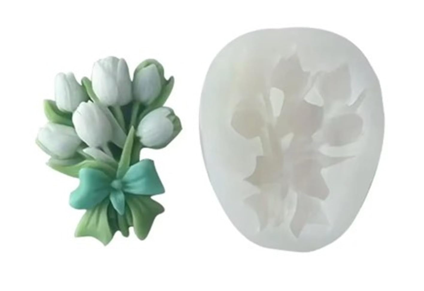 3D Tulip Flower Bouquet Silicone Mold - Floral Mold for Soap, Candle & Resin Art (6cm)