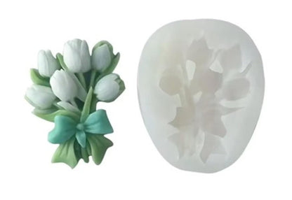 3D Tulip Flower Bouquet Silicone Mold - Floral Mold for Soap, Candle & Resin Art (6cm)